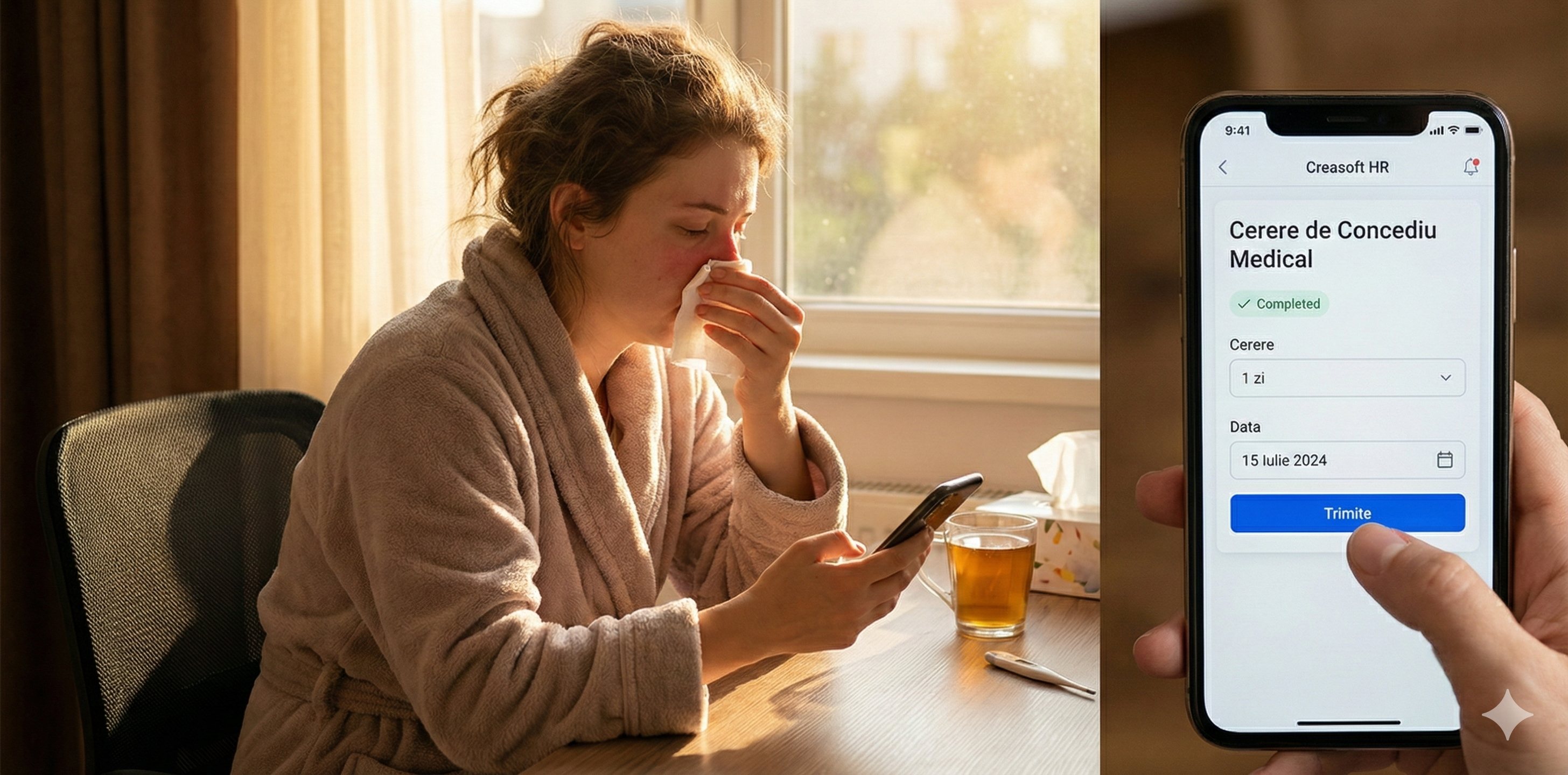 Cerere Online de Concediu Medical Creasoft HR