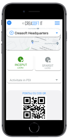 Acces cu smartphone prin aplicatia de telefon Creasoft Pass